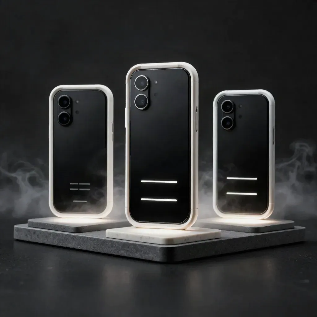 Three stacked live stats panels in a graphite tray on a black surface, lit dramatically.